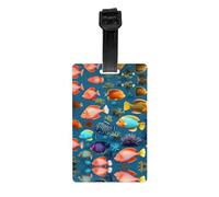 Submarine Reef Fish Print PVC Luggage Tags 3.3x2.1 in, Suitcase Identifier ID Card,for Travel Bags, Accessories