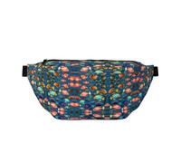 Submarine reef fish Prints Adjustable running waist bag crossbody bag lightweight and comfortable suitable for fitness jogging travel