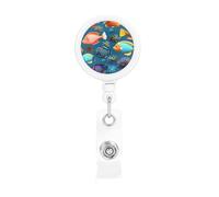 Submarine Reef Fish Retractable Badge Holder. Stylish Full-Width Print, Suitable for Offices, Schools, Hospitals, etc.