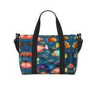 Submarine Reef Fish Travel Duffle Bag-Lightweight Carry On Weekender for Men Women, Waterproof Overnight Bag for Gym Weekend Trips
