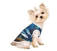 Submarine shark coral Pet Breathable Sleeveless T-shirt S for Small Dogs and Cats Soft, Lightweight, Stylish