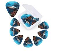 Submarine shark coral Print Guitar Picks 12 Pack Guitar Plectrums with Storage Box Bass Picks For Acoustic Guitar Bass Electric Ukulele Includes 0.46mm, 0.71mm, 0.96mm