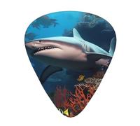 Submarine Shark Coral Printed Guitar Picks 12 Pcs With Organizer Storage Box,Thin,Medium,Heavy Guitar Picks,For Acoustic Guitar Bass