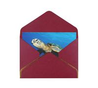 Submarine Turtle Under The Sea Greetings Romantic Card With Envelopes, Send To A Close Friend,Phnom Penh Pearl Paper Greeting Card