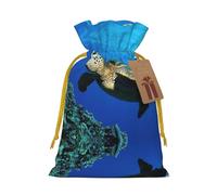 Submarine Turtle Under The Sea Printed Drawstring Gift Bags,Various Sizes, Bulk Plastic Packaging Bags