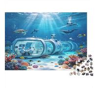 Submarine Underwater Scene 1000 Piece Jigsaw Puzzle Puzzle Game for Family Paper 1000pc Jigsaw Puzzle Set Relaxing Fun for Adults 52x38cm/1000pcs