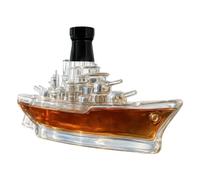Submarine Whiskey Decanter, 350ml Glass Liquor Bottle, 3D Warship Design Wine Decanter, for Home Bar Birthday Holiday Business Gift
