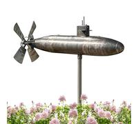 Submarine Wind Spinner, Submarine Wind Sculpture as a Garden Decoration, Windmill, for the Yard, Patio, Backyard, Flower Bed, Balcony, Holidays and Housewarming