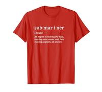 Submariner Definition Submersible Nuclear-Powered Submarine T-Shirt, Men, Red, Small