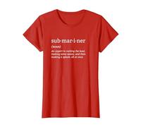 Submariner Definition Submersible Nuclear-Powered Submarine T-Shirt, Women, Red, XX-Large