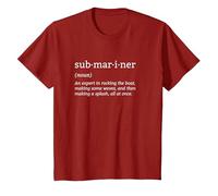 Submariner Definition Submersible Nuclear-Powered Submarine T-Shirt, Youth, Cranberry Red, X-Small