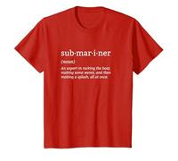 Submariner Definition Submersible Nuclear-Powered Submarine T-Shirt, Youth, Red, 4T