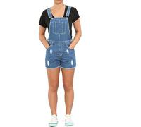 SubMeHa Girls Kids Denim Dungaree Short Length Pinafore Ribbed Jumpsuit Play Suit UK Size 8Yrs to 14Years (UK, Age, 12 Years, 13 Years, Regular, Mid Blue)