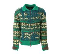 Submerge Nordic Zip-Up Cardigan - male - Andersson Bell - Cardigans - Green - XL - Knitwear XL