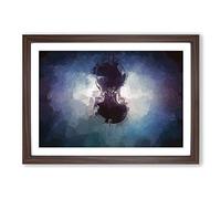 Submerged Cello in Abstract Framed Print | A2 Walnut Framed Wall Art | Ready to Hang | Abstract Fantasy Picture | Living Room Bedroom Lounge Office