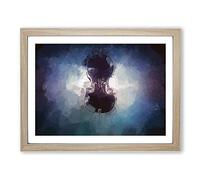 Submerged Cello In Abstract Modern Art Framed Print | A2 Oak Framed Wall Art | Ready to Hang | Abstract Fantasy Picture | Living Room Bedroom Lounge Office