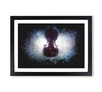 Submerged Cello Paint Splash Framed Print | A2 Black Framed Wall Art | Ready to Hang | Modern Nature Picture | Living Room Bedroom Lounge Office