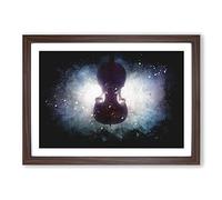 Submerged Cello Paint Splash Framed Print | A2 Walnut Framed Wall Art | Ready to Hang | Modern Nature Picture | Living Room Bedroom Lounge Office