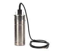 Submersible Deep Well Pump High Flow Solar Powered Stainless Steel Body Red Copper Coil Water Pump 120W for Wells Farmland Irrigation and Mining (DC12V)
