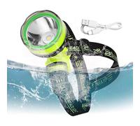 Submersible LED Headlight - Compact Underwater Torch, Diving Head Light | IPX8 Water Resistant USB Rechargeable Dive Gear, Diving Light with 350M Beam Distance and 2 Lighting Modes