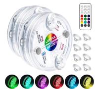 Submersible Led Lights Battery Powered,Pool Lights with Remote IP68 Waterproof Light Bathtub Color Changing,Floating 7 For
