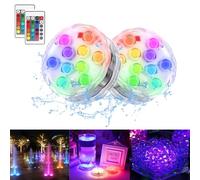 Submersible LED Lights with Remote, 16 Colors Changing Submersible Pool Lights for Above Ground Pools, Waterproof Led Puck Lights Tea Lights, Battery Operated Pond Lights for Vase Aquarium (2)