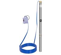 Submersible Pump -70 mm / 2,75'' 3800 l/h 750 W 20 m Cable 85 m Lift Stainless Steel - Well Pumps by Hillvert Silver