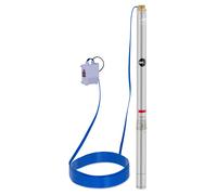 Submersible Pump -70 mm / 2,75'' 3800 l/h 750 W 50 m Cable 85 m Lift Stainless Steel - Well Pumps by Hillvert Silver