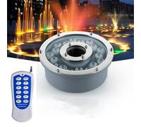Submersible RGB Lights - LED Ring Fountain Light, IP68 Waterproof Built-in Fountain Pool Spotlight, 12V-24V Stainless Steel Color Landscape Lights, Recessed Underwater Light(9W(24V))