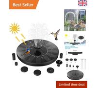 Jsdoin Solar Fountain Pump,Solar Powered Water Features with 7 Nozzles for The Garden, Floating Pond Pump for Bird Bath,Pool, Patio,Pond and Fish Tank