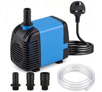 Submersible Water Pump 1200L/H,20W Water Feature Pump Quiet Design1.8m Head | Small Pond Pump with 2.8m Power Cord and 3 Nozzles, Fountain Pump for Aquariums, Fish Tanks, Ponds, Hydroponics