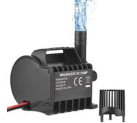Submersible Water Pump 12V Electric 500L/H High Lift Quiet Mini Fountain Pump with Suction Cup Base for Fish Tank Aquarium Pond Pet Drinking Water Black 4.9ft Lift (QR70E)