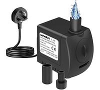 Submersible Water Pump, Senelux 130GPH (600L/H) 8WFountain Water Pump, Replacement Pump for Pet Fountains, Aquarium, Fish Tank, Pond, Statuary, Hydroponics with 4.7ft Power Cord and 2 Nozzles