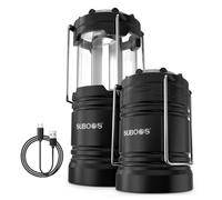 SUBOOS Rechargeable Camping Lanterns - Solar & Battery Powered Camping Light Lamp, Magnetic Base, Hanging Hook for Tent, Camp Accessories Portable for Emergency, Power Cuts