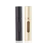 SUBORAWOS 5ML Perfume Atomiser,Refillable Perfume Spray Bottles,Mini Cologne Dispenser,Empty Fragrance Spray Bottle for Travel(Black&Gold)