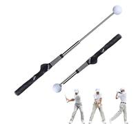 SUBORAWOS Retractable Golf Swing Trainer, Portable Telescopic Golf Grip & Swing Training Aid, Strength & Tempo Training, Golf Accessories for Warm-Up & Chipping (Black)