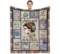 SUBORD Just a Girl Who Loves Books Reading Blanket 60"X50", Book Lovers, Reader, Book Club, Librarian, Bookish Gifts for Christmas