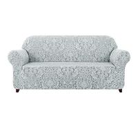 subrtex 1-Piece Damask Sofa Slipcover 1,2,3 Seater Jacquard Sofa Cover High Elastic Stretch Furniture Protector (XL Sofa, Light Grey)