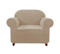 subrtex 1 Piece Elastic Polyester Sofa Cover Seat Cover for Home Sofa (1 Seater, Sand)