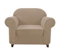 subrtex 1-Piece Stretch Sofa Cover 2-Seaters Spandex Jacquard Fabric Slipcovers for Couch, Armchair, Machine Washable (Chair, Sand)