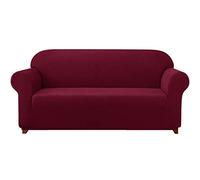 subrtex 1-Piece Stretch Sofa Cover 2-Seaters Spandex Jacquard Fabric Slipcovers for Couch, Armchair, Machine washabl Furniture Protector (Loveseat, Burgundy)