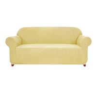 subrtex 1-Piece Stretch Sofa Cover Spandex Jacquard Fabric Slipcovers for Couch, Armchair, Machine Washable (XL Sofa, Light Yellow)
