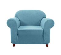 subrtex 1-Piece Stretch Sofa Cover with Armrests Elastic Sofa Protection (1 Seater, Light Blue-1)