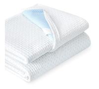 subrtex 3 Inch Mattress Topper Protector Bamboo Bedding Topper Cover Removable and Breathable Encasement for Latex Cool Mattress Protectors with Zipper Washable with Adjustable Straps (Full,White)