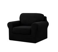 subrtex 3 Pieces Sofa Covers,Multifunctional Sofa Slipcovers with Separate Cushion Covers and Seperate Backrest Covers Furniture Protector (Small,Black)