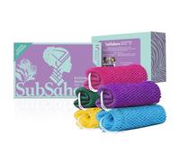 SubSahara African Net Sponge Authentic - 5 Pieces Gentle Exfoliating Scrubber for All Skin Types, Bath Sponge for Face & Body, Travel Portable