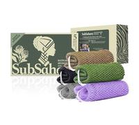 SubSahara African Net Sponge Authentic - 5 Pieces Gentle Exfoliating Scrubber for All Skin Types, Bath Sponge for Face & Body, Travel Portable