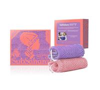SubSahara Authentic African Net Sponge - 2 Pieces Exfoliating Scrubber for All Skin Types, Bath Sponge for Face & Body, Travel Portable, Durable, Gentle Exfoliation (Blush Pink & Lavender Purple)
