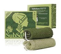 SubSahara Authentic African Net Sponge - 2 Pieces Exfoliating Scrubber for All Skin Types, Bath Sponge for Face & Body, Travel Portable, Durable, Gentle Exfoliation (Olive Green & Light Green)