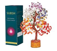 SUBSH 7 Chakra Crystal Tree of Life - Gemstone Tree - Crystals Gifts - Crystals and Healing Stones - Crystal Trees For Positive Energy (10-12 inch)